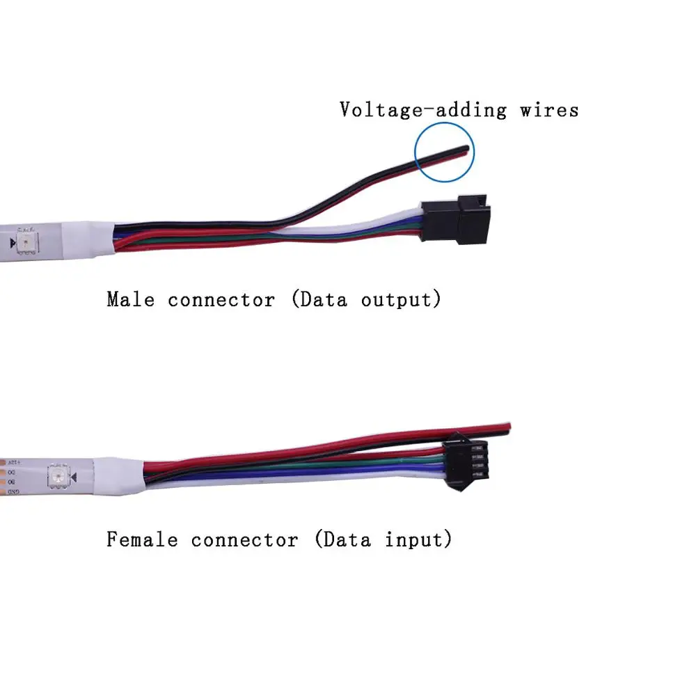 Imagem -02 - Faixa Lumineuse Rvb Led Pixels Adressable Individuellement Led Duplo Sinal m m 30 60 144 Pix Ws2815 Dc12v Ws2812b Ws2813