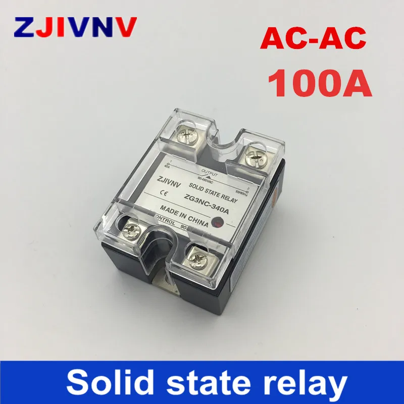 1 PC single phase AC-AC 100Amp Solid state relay 90-480VAC/80~250VAC ZG3NC-3100A 1 phase AC SSR High quality