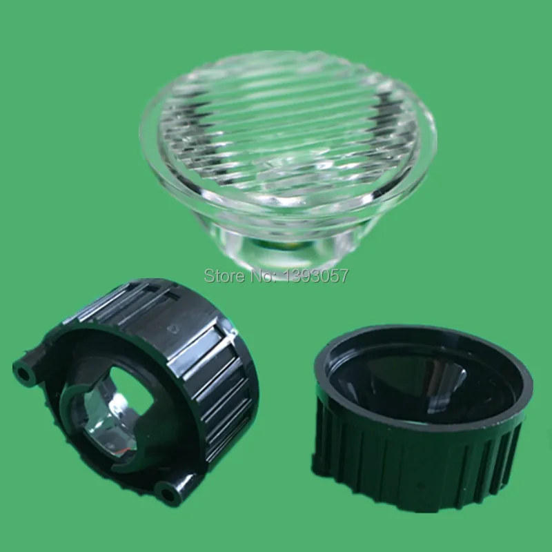 

50set 5/10/25/30/45/60 Degree stripe LED lens and Holder 20mm Lens Diameter PMMA Holder 98% Transmittance Rate For Spot Light