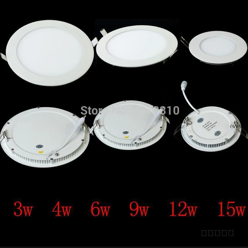 

Ultra Thin Design Dimmable LED Panel Light 3W / 6W / 9W / 12W / 15W/18W Ceiling Recessed LED Downlight for Kitchen or Bathroom