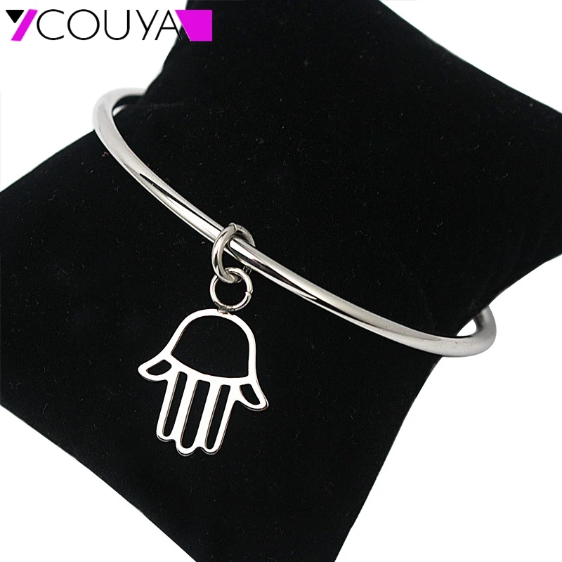 Pulseira Feminina 2017 Bangles 18 kinds of Bangle Hand/Bead/Leaf Pendant Bracelet 3mm Thickness Charm women Jewelry Pulsera