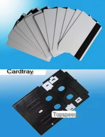 

New Double Side Inkjet Printing Blank White PVC ID Cards With Magnetic Strip 230pcs + Card Tray 2pcs