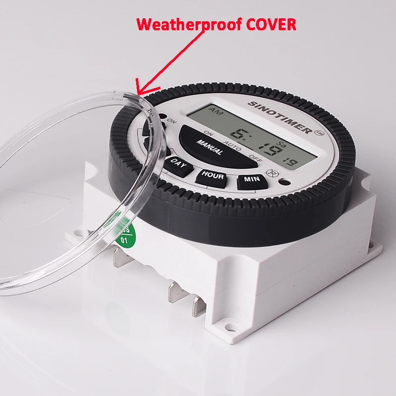 1NO + 1NC Volt free Output 16A Time Relay Control 220V 230V 240V 7 Days Programmable Digital Timer Switch With Protective COVER