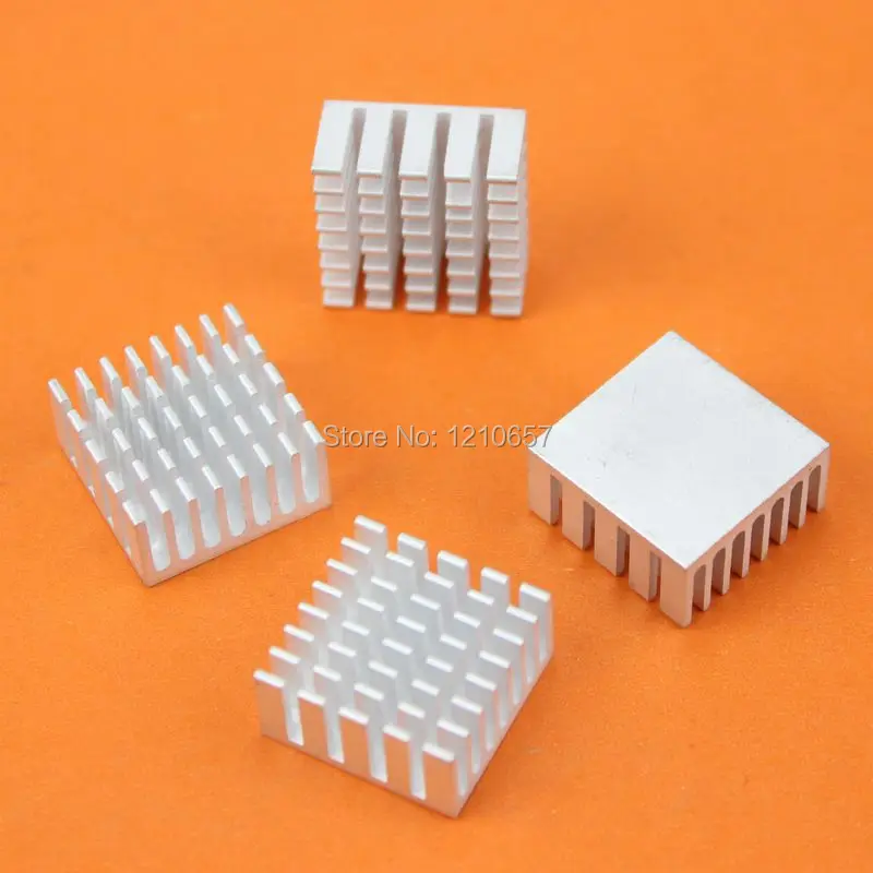 

100pcs lot Silver Aluminum Heat sinks IC Led Chip Cooler Cooling Heatsink 20 x 20 x 10mm