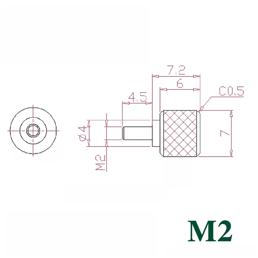 M2*4.5mm Thumb Screws Knurled Head Thumb Bolt Machinery Tool Round Adjustment Hand Screw Mini Screw