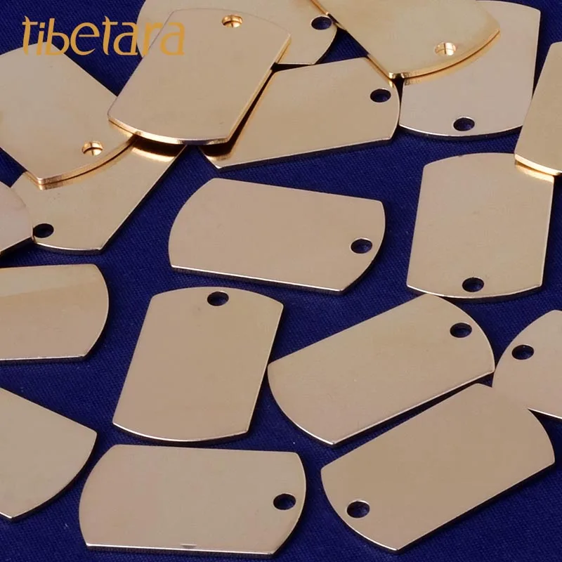 Discs - Ready to Stamp, 25*16mm Hand Stamping Blanks -Blank With A Hole,Small Size Dog Tag,Gold Tag Silver Tag,Rose Gold Blank