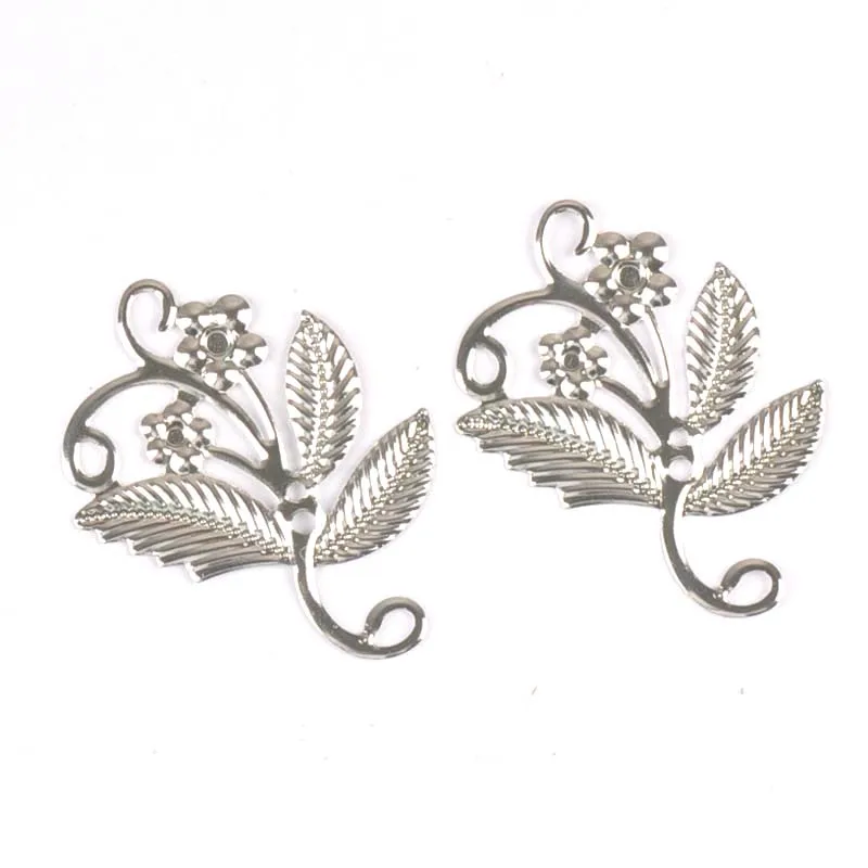 10pcs Filigree Flower Wraps Bronze/silver Metal Crafts Connectors For DIY Embellishments Scrapbooking Craft Accessories ykl0732