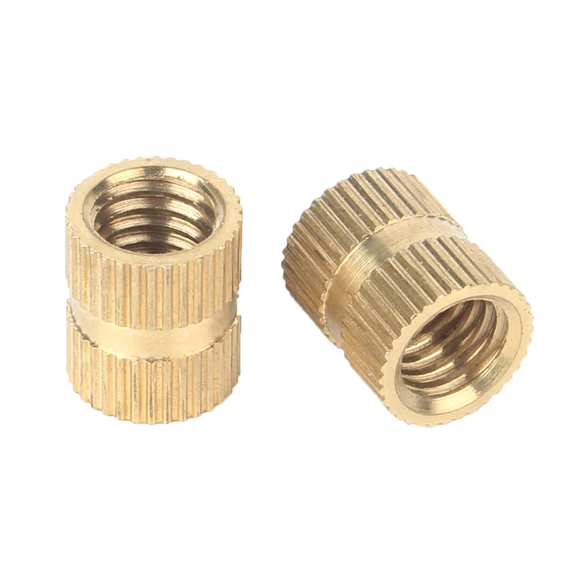 M2 M2.5 M3 M4 M5 M6 Brass Insert Nuts Copper Injection Molding Brass Knurled Thread Inserts Threaded Nuts