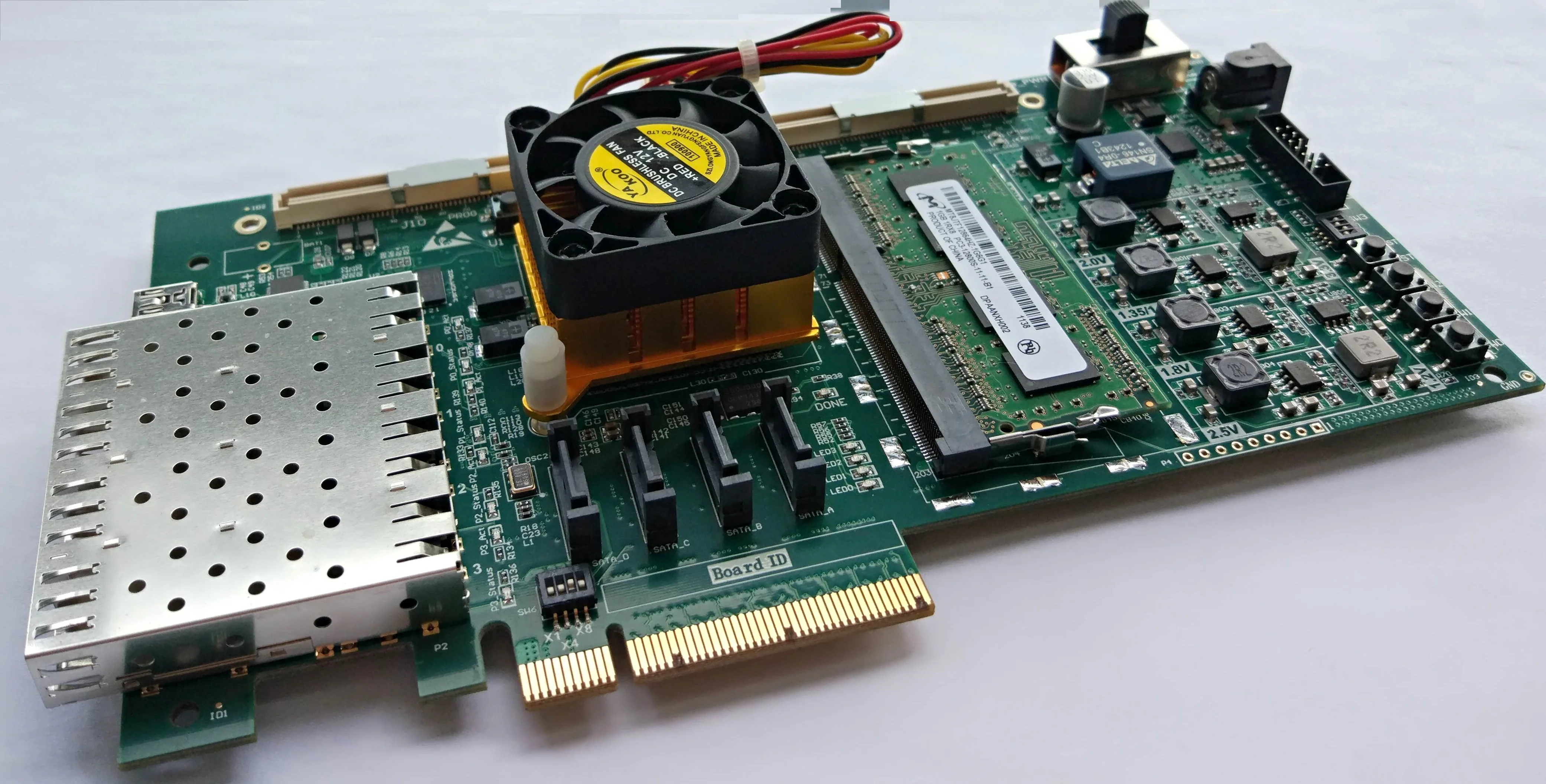 

Kintex-7, XC7K325T Development Board PCIe X8, 4 SFP+, 4 Sata, Data Filtering