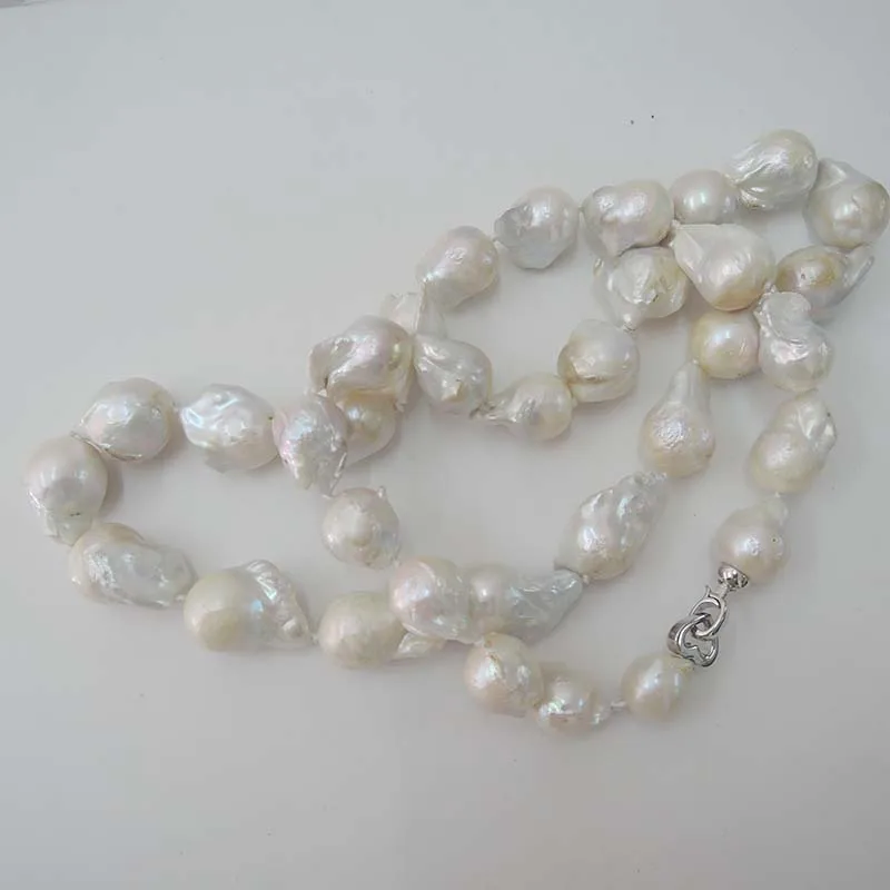 100% NATURE FRESHWATER Baroque PEARL long NECKLACE-big pearls,baroque shape pearl -13 mm-16 mm  length 15-25 mm