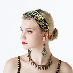 2019 Tribal Belly Dance Accessories Women Headpieces Dance Headbands Bellydance Beads Rhinestones Gypsy Vintage Headbands