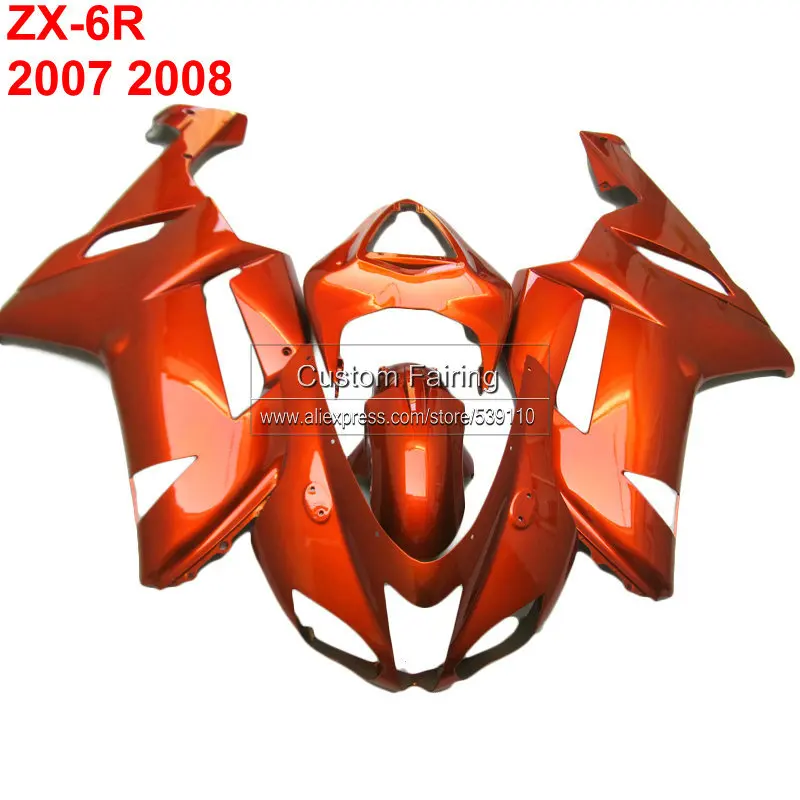 Injection molding fairing kit for Kawasaki zx6r zx 6r Ninja 07 08 2007 2008 orange fairings TP02