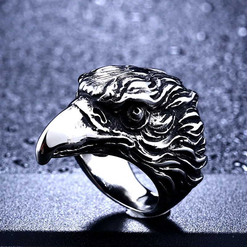 Beier new store 316L Stainless Steel ring Punk animal Ring eagle biker ring  Fashion Jewelry LLBR8-436R