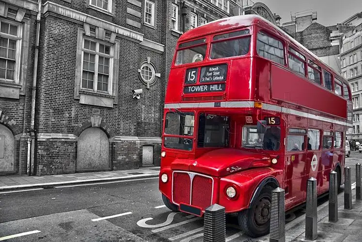 

Vintage London Bus The wooden puzzle 1000 pieces ersion paper jigsaw puzzle white card adult children's educational toys