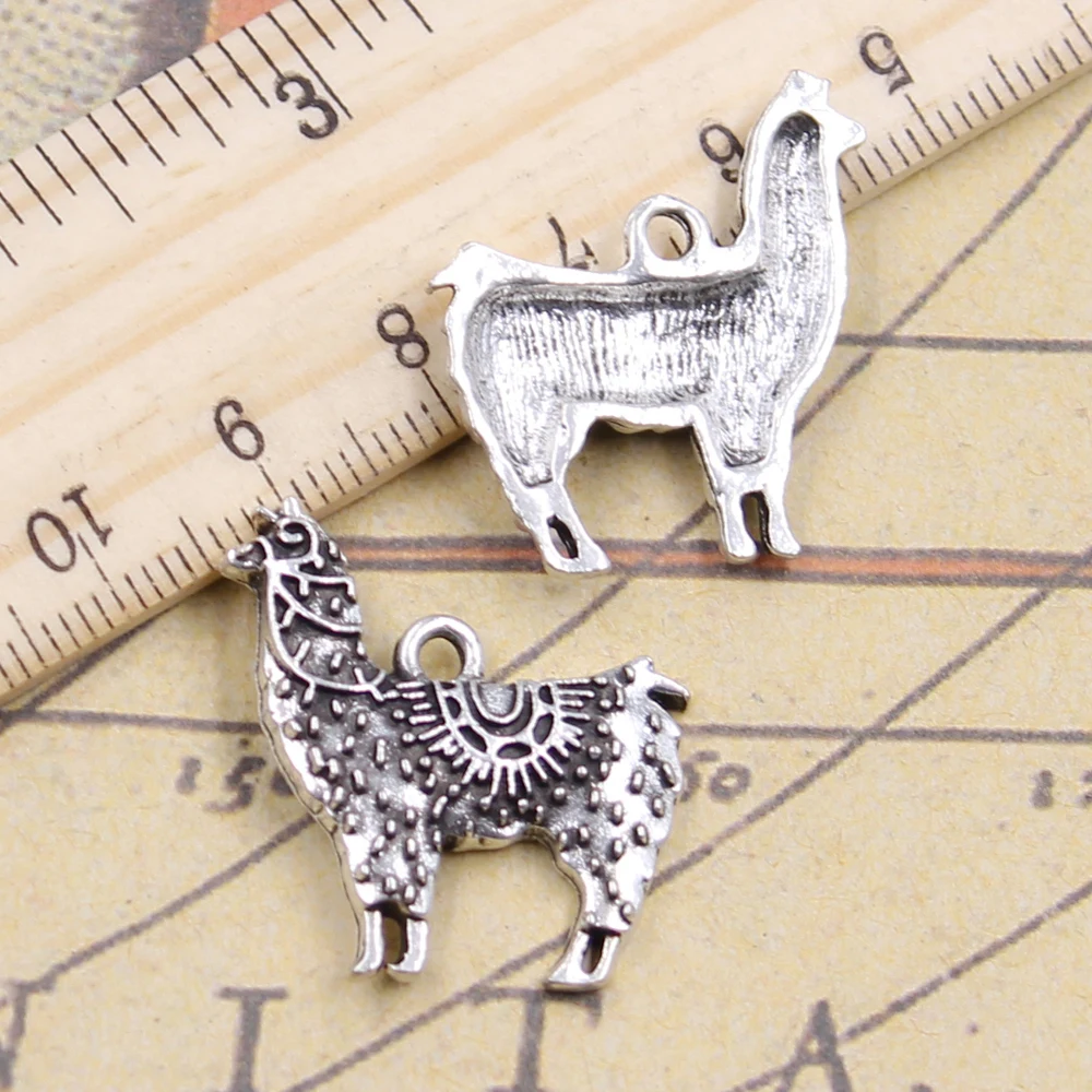 10pcs Charms Alpaca Grass Mud Horse 26x25mm Tibetan Silver Color Pendants Antique Jewelry Making DIY Handmade Craft Pendant