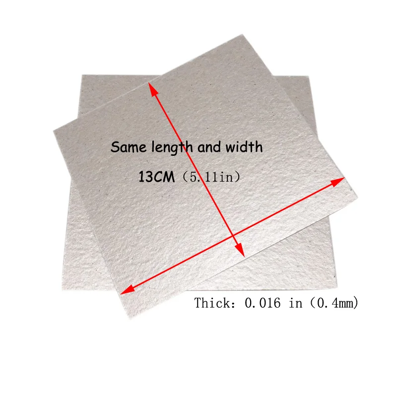 

4PCS13*13cm Thickness 0.4mm Universal Cuttable Insulation High Temperature Insulation Mica Sheet Microwave Oven Insulation Sheet