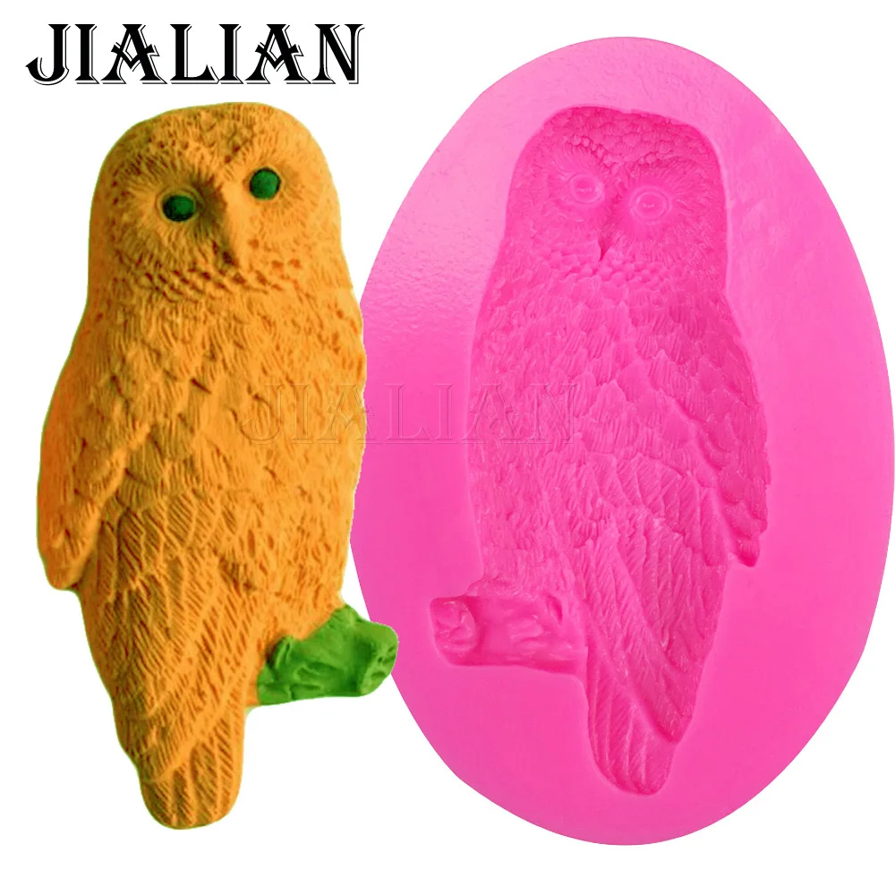 Free shipping owl soap mould chocolate Party cake decorating tools DIY baking fondant silicone mold T0393