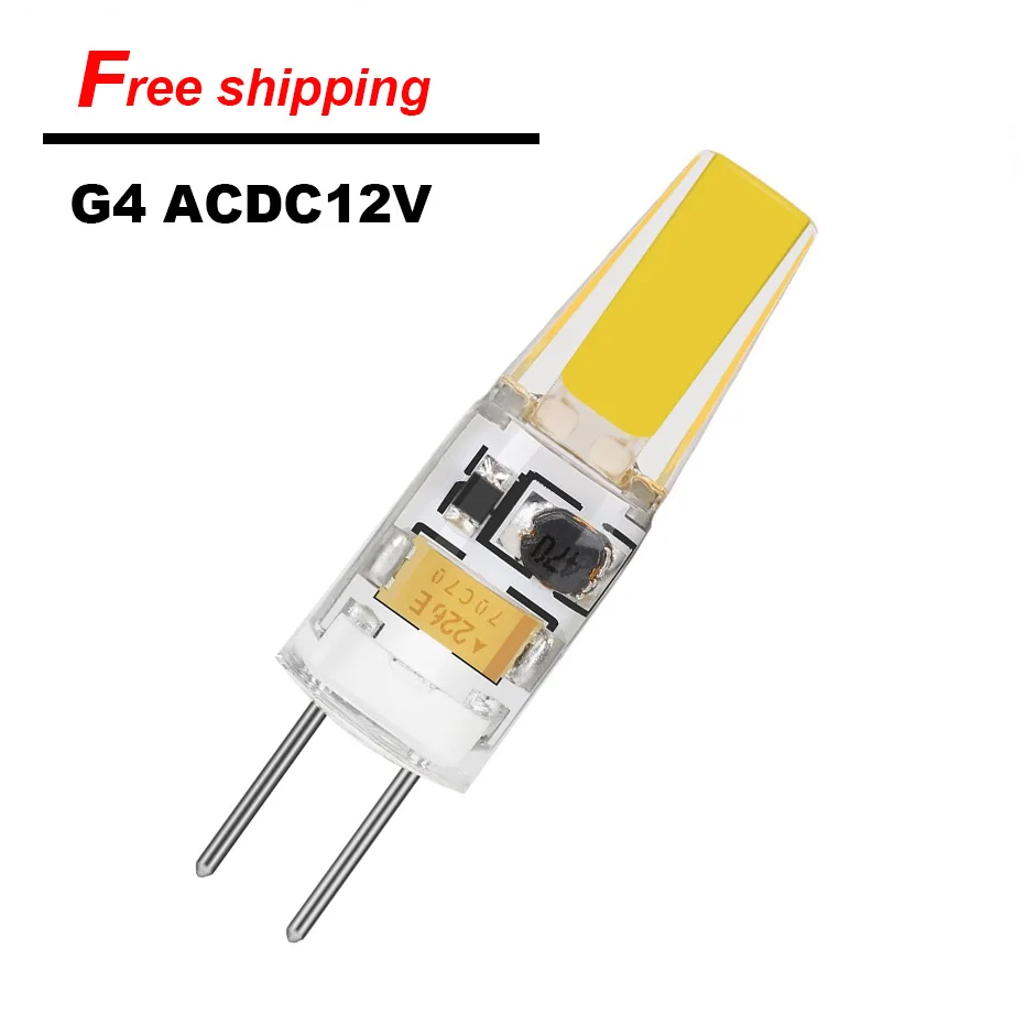 

10pcs a lot Ultra Bright G4 220V ACDC 12V 2W COB led bulb For home lighting gold crystal chandelier lamparas led free shipping