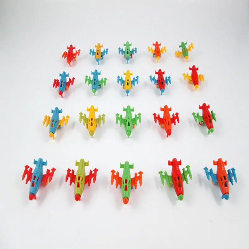 10pcs Mini plastic toy aircraft wheels can slide model battleplane model speedboat ship Children's gift toys Free shipping