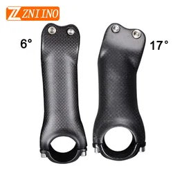 ZNIINO no logo stem 31.8mm 6/17 Degree Road/MTB  full Carbon fiber Stems Bike Parts 70/80/90/100/110/120/130 Bicycle Stem black