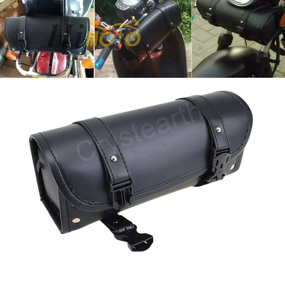 

Motorcycle Front Fork Saddlebags Handlebar Bag Tool Side Pack Durable Waterproof Tail Hanging Holder Bag Universal Black