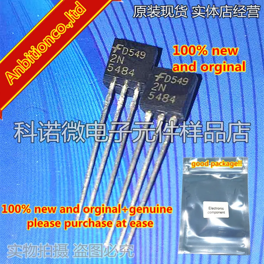 

10pcs 100% new and orginal 2N5484 TO-92 JFET VHF/UHF Amplifiers in stock