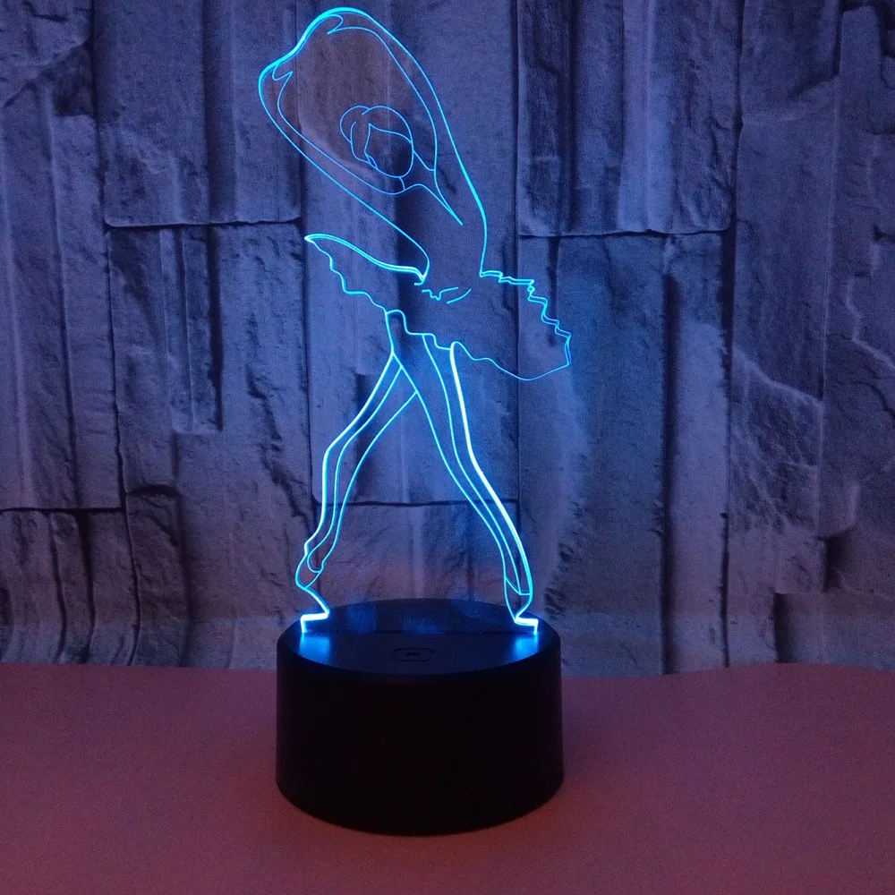 

Ballet 3d Lamp Colorful Touch 3d Nightlight Visual Stereo Novelty Luminaria Led 3d Light Fixtures Luminaria De Mesa Night Light