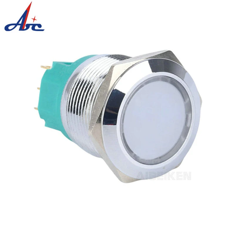 Factory Supply 22mm Momentary Push Button RGB Full Illuminated 5V 12V Tri Color Switch