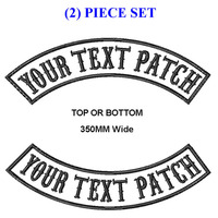 Customize embroidery mc rocker patch 350mm wide top and bottom motorcycle biker patches for vest cut and clothing