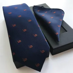 Conjunto de corbatas de seda de lujo para hombre, corbata de Animal de moda con pañuelo, caja de regalo hermosa, patrón de caracol