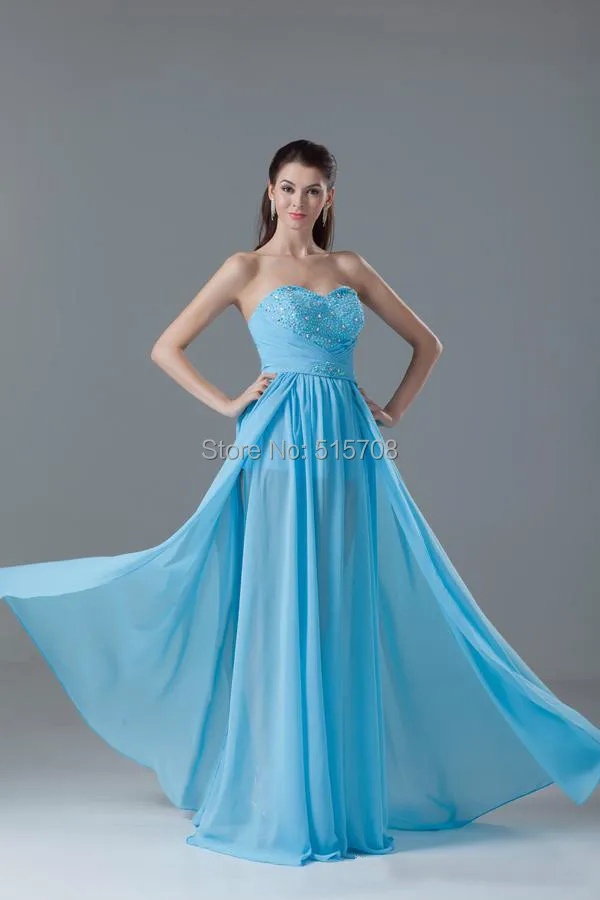 Elegant Long Prom Dresses Chiffon Strapless Backless Floor Length Side Slit Sweetheart Charming Evening Prom Dresses