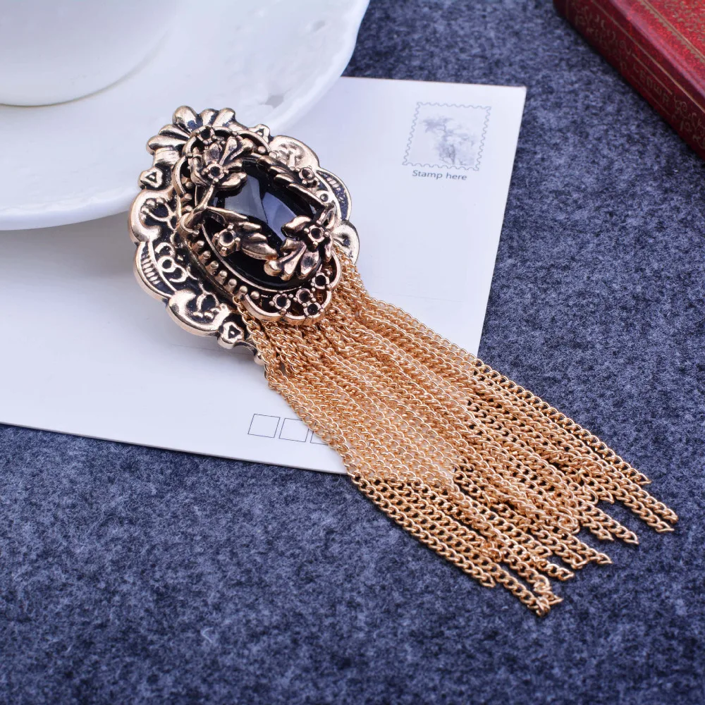 New Free Shipping fashion Men\'s male female Headdress Korean Medal women couple tassel brooch tie pattern retro baroque palace