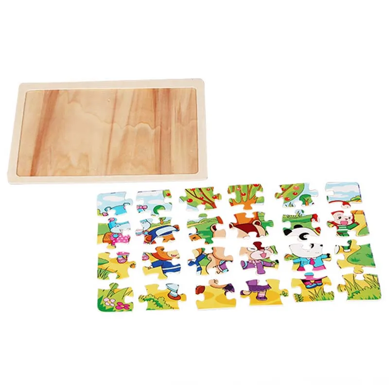 Preskool Giocattolo Del Bambino Per I Bambini Del Fumetto Animale Multi-Stile Puzzle Di Puzzle Giocattoli di Legno Per Formazione Iniziale