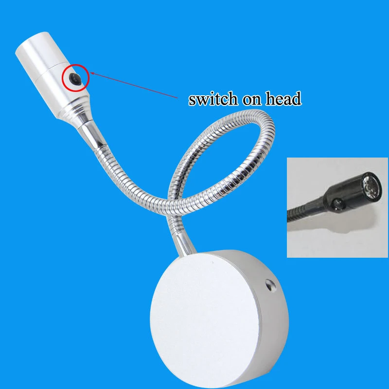 Free Shipping AC85-265V 1W Bedside Flexible Pipe Led Reading Wall Lamp In Bedroom Free Shipping