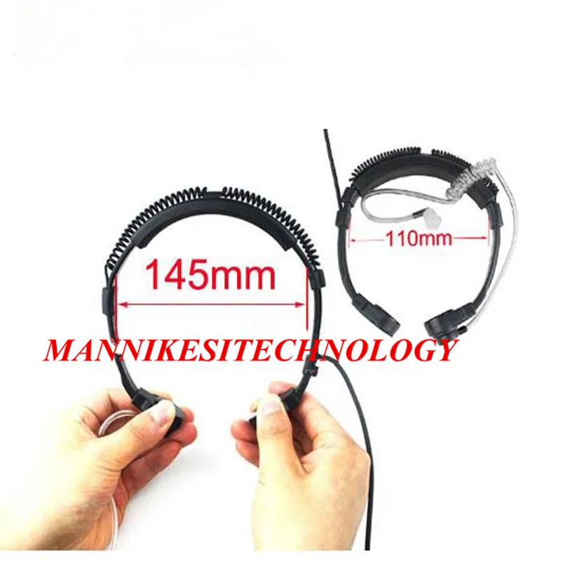 Big PTT Telescopic Throat Mic Earpiece Headset Military Covert Grade Tactical Waterproof for KENWOOD Baofeng UV-5R Radio