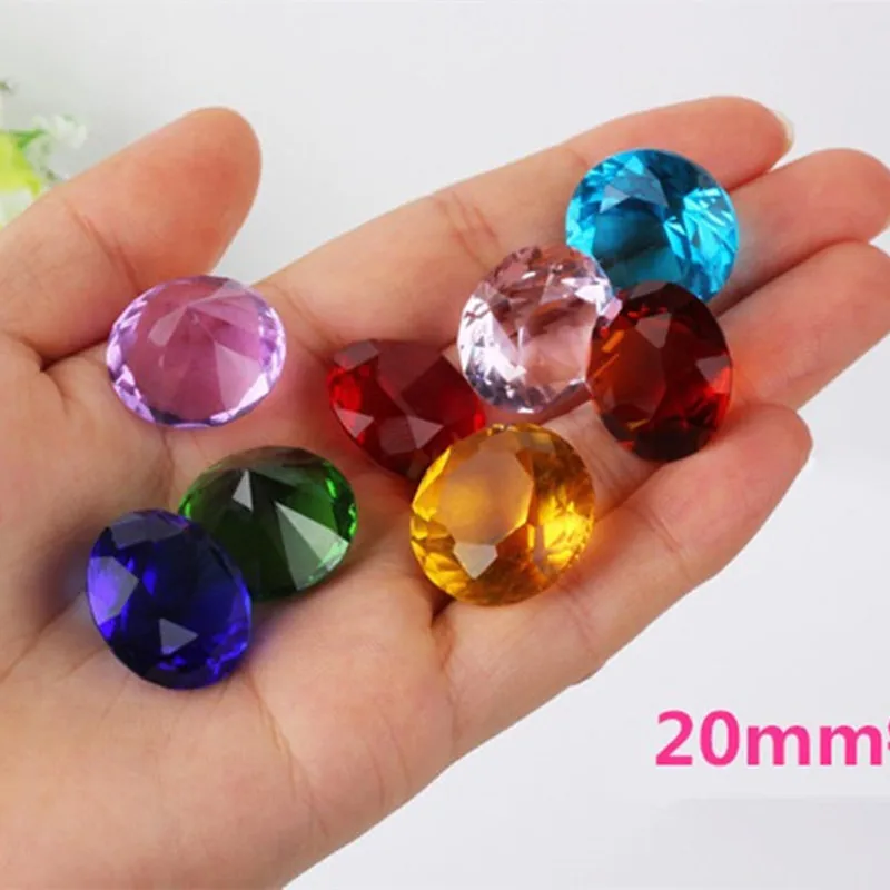 20 MM 1 sztuk Dimeter kryształ diament Rainbow szklane koraliki Feng Shui kuli kryształy dekoracyjne rzemiosło prezent ślubny domu wazon wystrój