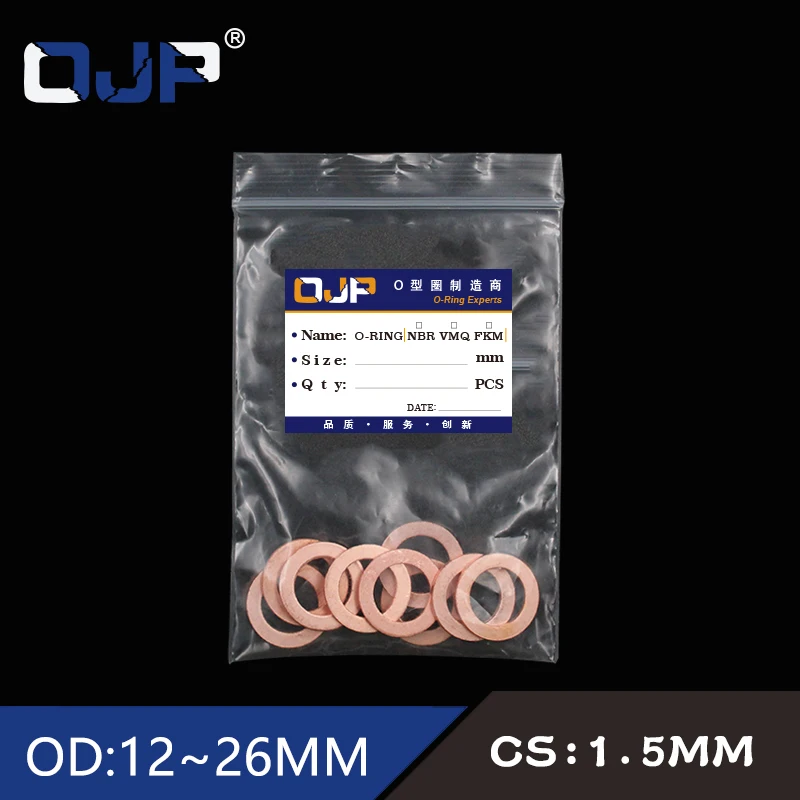 10Pcs DIN7603 M6 M8 M9 M10 M12 M14 M16 M18 M20 T3 O Ring Gasket Sealing Ring Copper Washer Boat Crush Washer Flat Seal Fitting.-