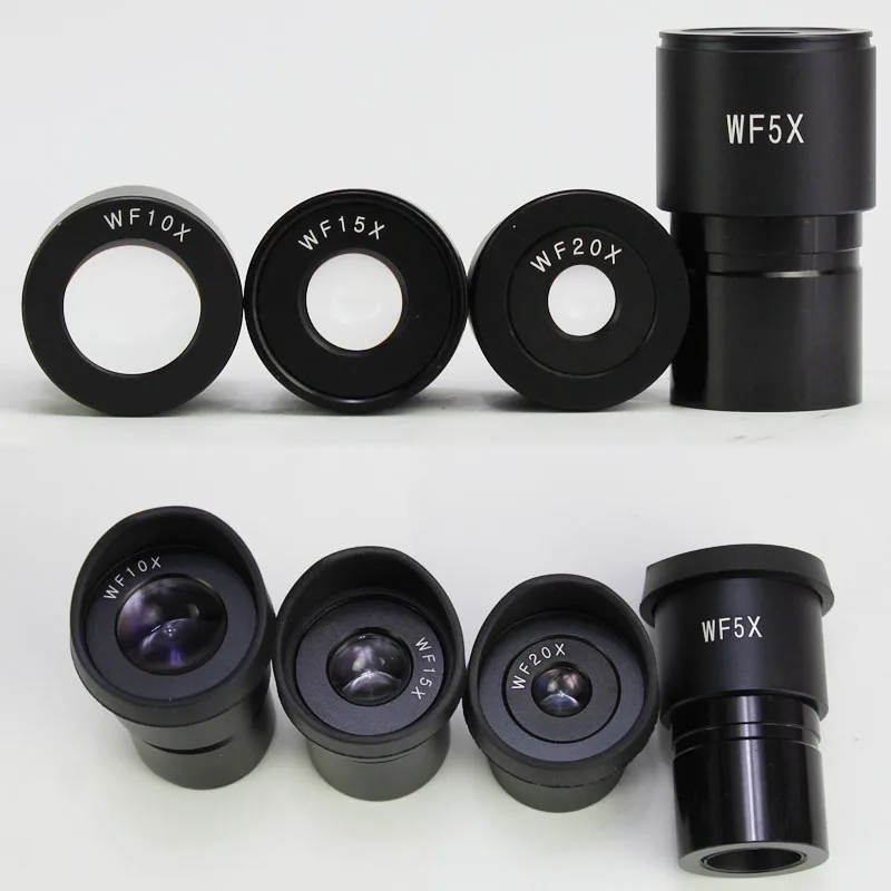 

2 шт./компл. окуляр для стереомикроскопа WF5X WF10X WF15X WF20X, объектив для микроскопа с веками, широкоугольные детали, аксессуары для окуляра