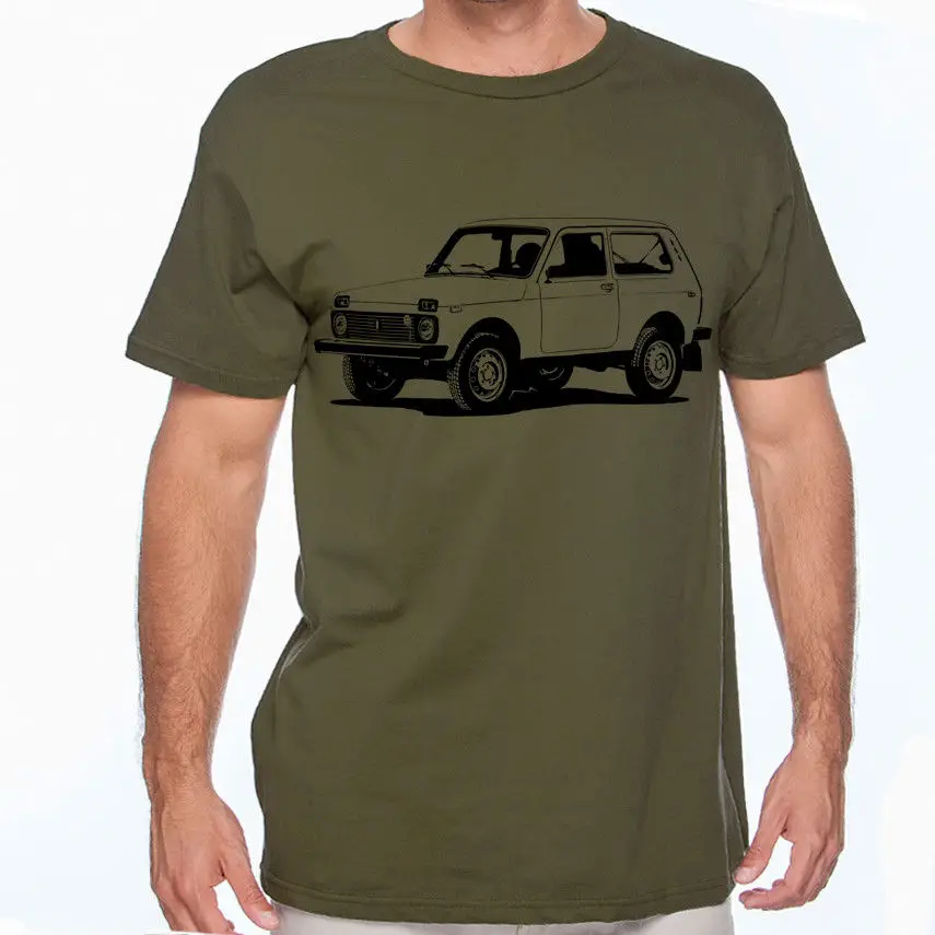 2019 New Summer Cool T-Shirt Niva 4x4 Taiga Off Road Cotton T-Shirt Multi Colors Bushman Cossack Cotton Tee shirt