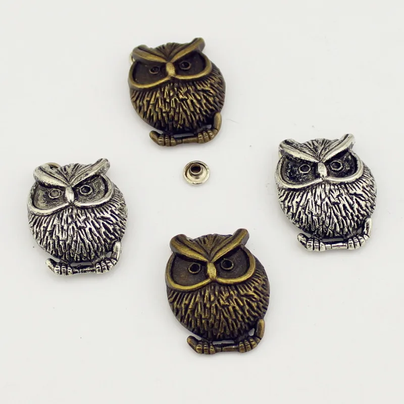 5pcs Retro Bronze Silver Zinc Alloy Owl Skull Spikes For Clothing Punk Rivets Leather Craft Tachas Para Ropa