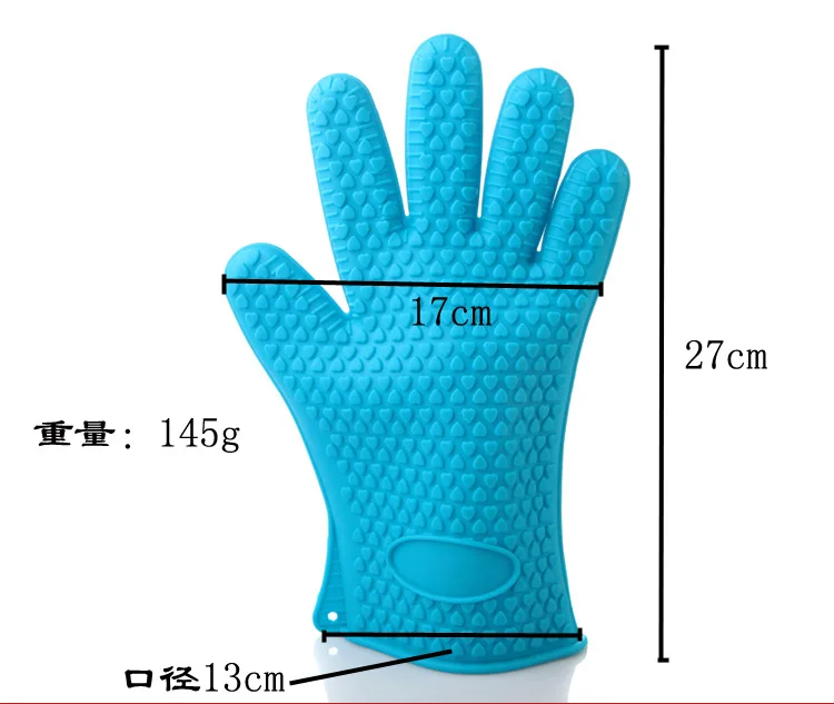 1 Pair Quality Rubber Heat Resistant Oven Kitchen Baking Safety Silicone Glove Anti Skidding Oven Gloves