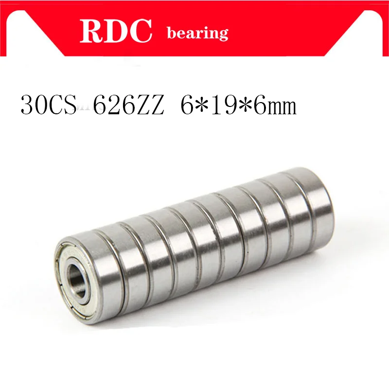 

30PCS/LOT ABEC-5 626ZZ 626z 626 zz 6X19X6 Metal seal Mini Miniature High quality deep groove ball bearing 626ZZ 6*19*6 mm