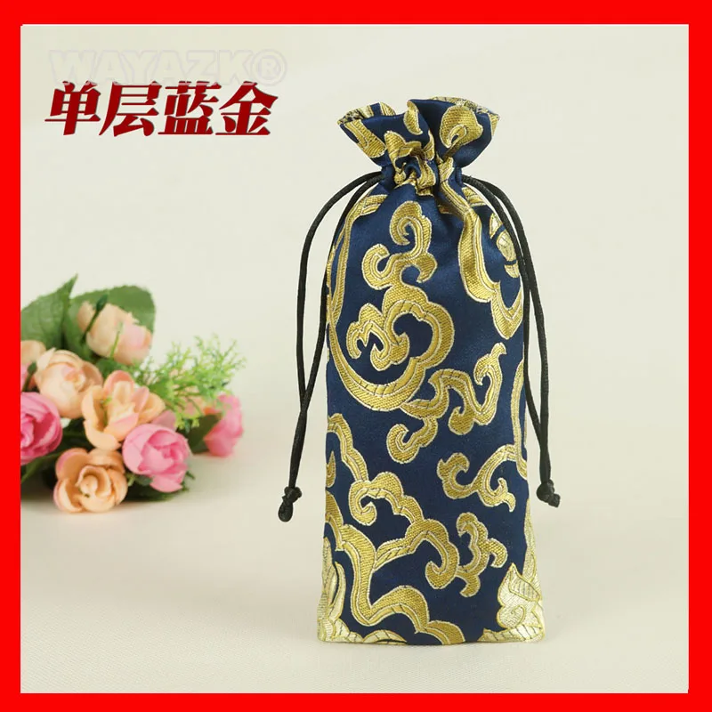 (100 pieces/lot) high quality Silks and satins fabric cloth cosmetic  drawstring gift bag