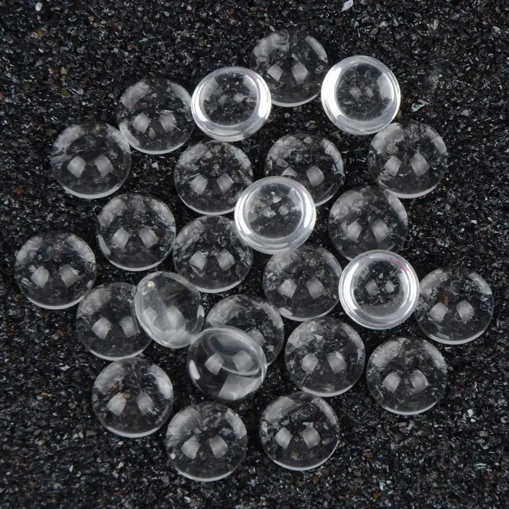 50 sztuk/partia 12mm wysokiej jakości okrągłe płaskie powrót półkuliste jasne szklane kopuły Cabochons akcesoria biżuteria