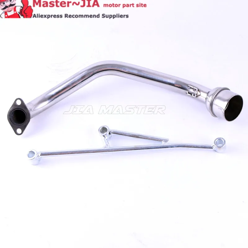 GY6 125cc 150cc Motorcycle Modified Scooter Contact Middle Pipe Muffler Exhaust Fit 157qmj 152qmi 4 Stroke Engine