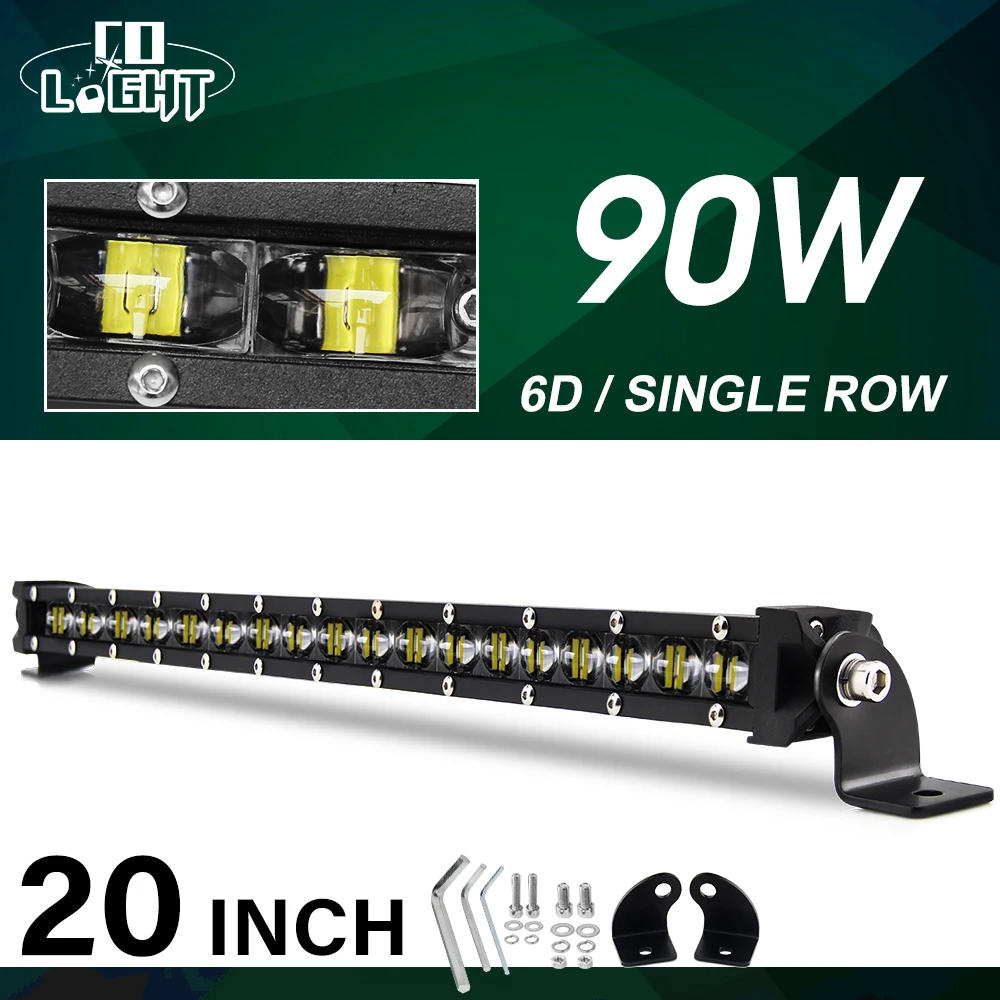 

CO LIGHT 20Inch LED Work Light Bar 6D 90W Offroad Light Bar Auto Car Driving Light 12V for LADA NIVA UAZ 4x4 Car-styling LED Bar