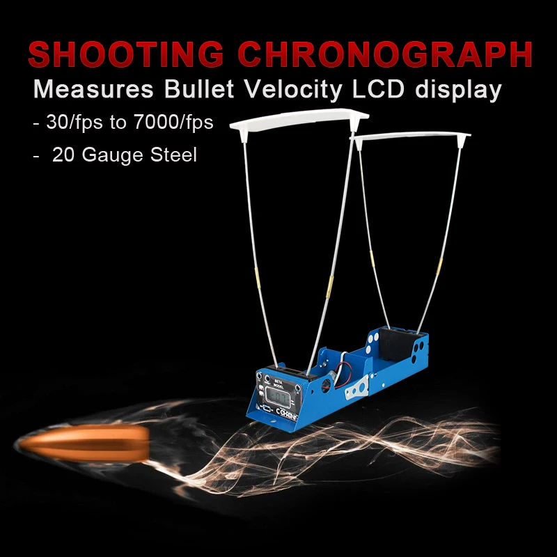 PPT Airsoft Chronograph LCD Display Measure, Bullet Velocity Shooting Chronograph, Speed Tester, Record Function, PP35-0005