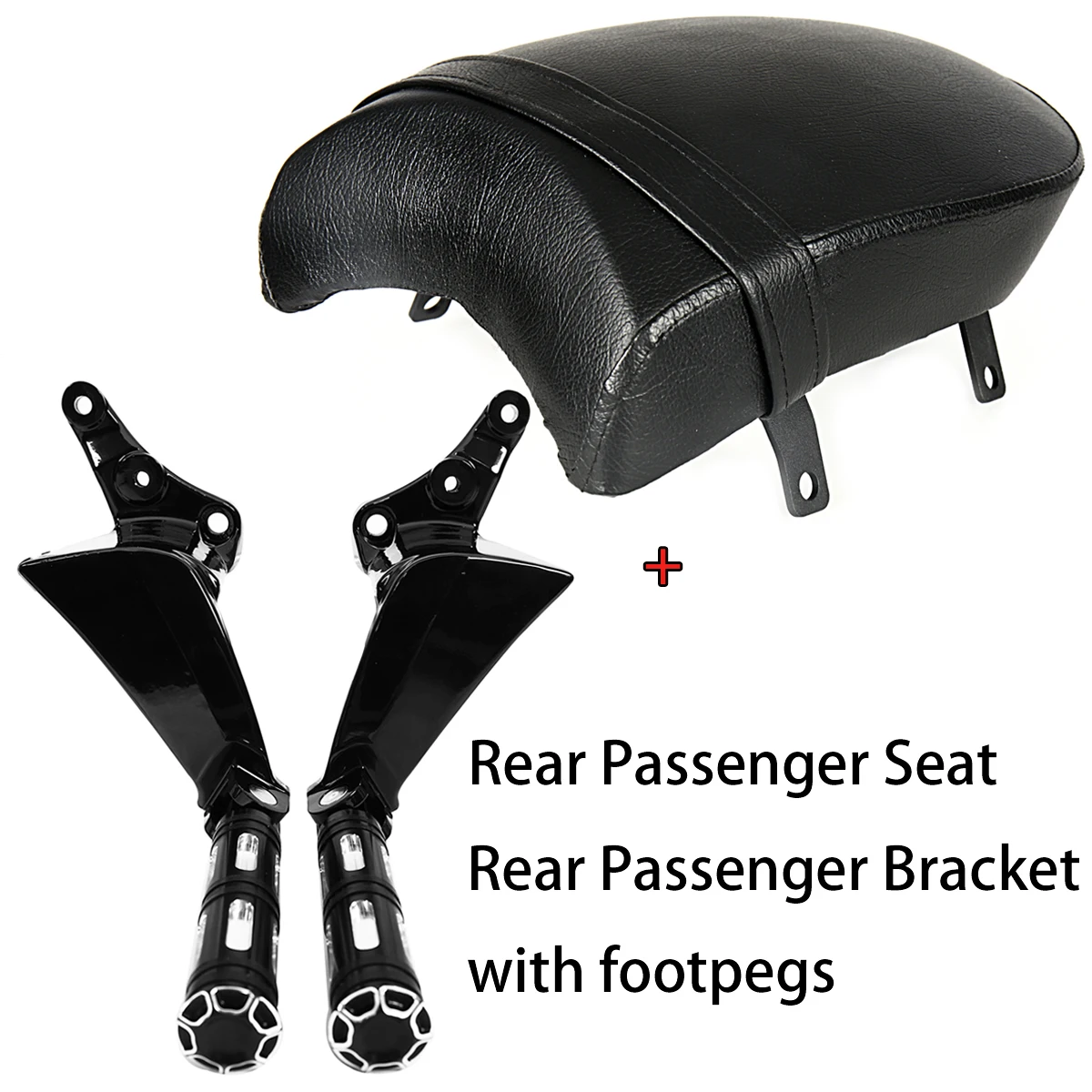 Motorcycle Rear Backrest Black Seat Sissy Passenger Foot Pegs For Victory High-Ball Vegas Boardwalk Kingpin Gunner Judge