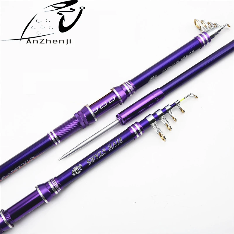 

New Section Carbon Fiber Sea Fishing Rod Telescopic Fishing Pole Metal Reel Seat Spinning Fishing Rod with ground insertion