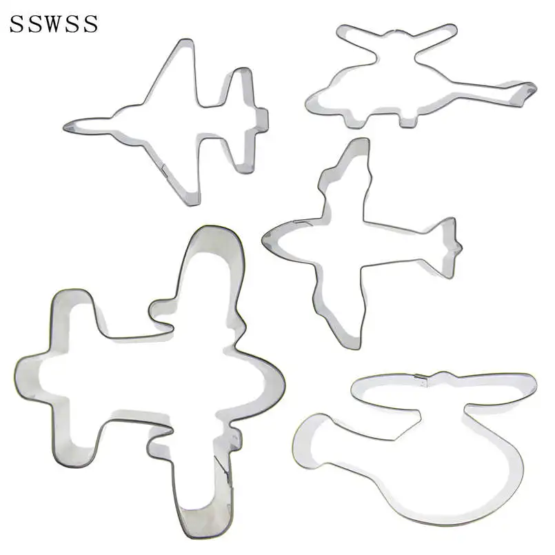 Five Royal Air Force,Transport Helicopter,Bomber,Fighter,Armed Helicopter,Jet,Cookie Cutters Baking Mold,Cake Decorating Tool